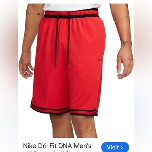 Nike Red Men's Athletic Shorts basketball with Black Trim XL
